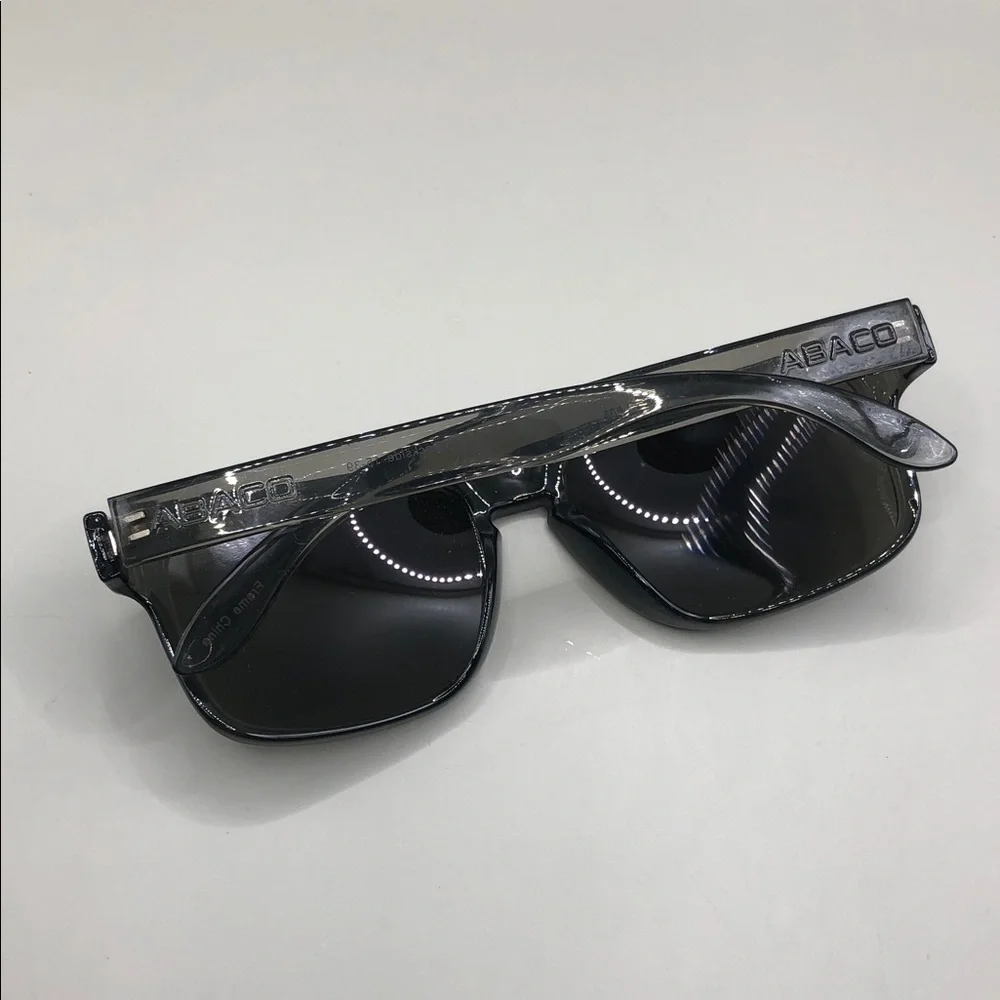 Abaco Dockside Polarized Square Sunglasses Crystal Grey Blue Mirror